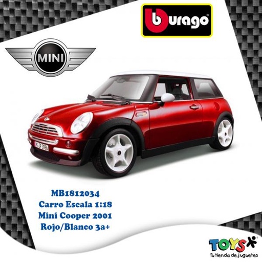 [MB1812034] Carro Escala 1:18 Mini Cooper 2001 3a+