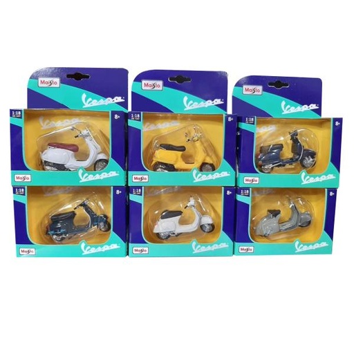 [MB31540] Motocicleta Escala 1:18 Vespa 8a+ /Surtido de 6 / Se venden por separado /