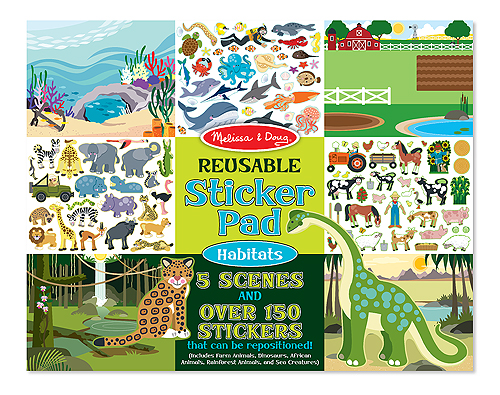 [MD14196] Block de Sticker de Animales Reutilizables 3a+