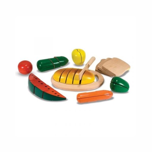 [MD487] Alimentos de Madera Rebanados en Caja 30Pzs 3a+