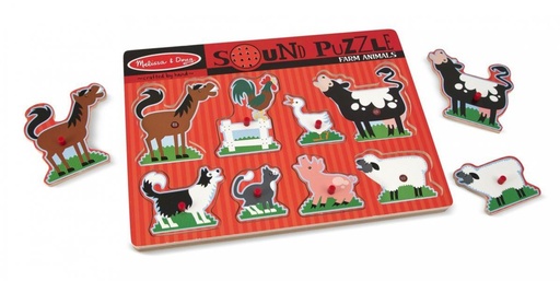 [MD726] Figuras de Madera de Encajar Animales Granja Sonidos 2a+(10726)