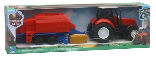 [TY05685] Tractor de Granja con Remolque 1:32 3a+