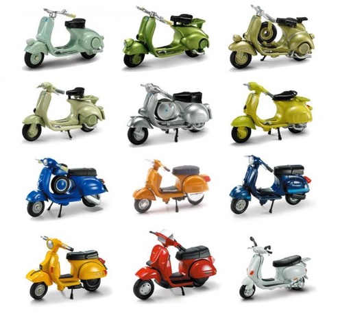 [TY060471A] Motos Vespa 1:32 Disp/24 5a+ (06043)