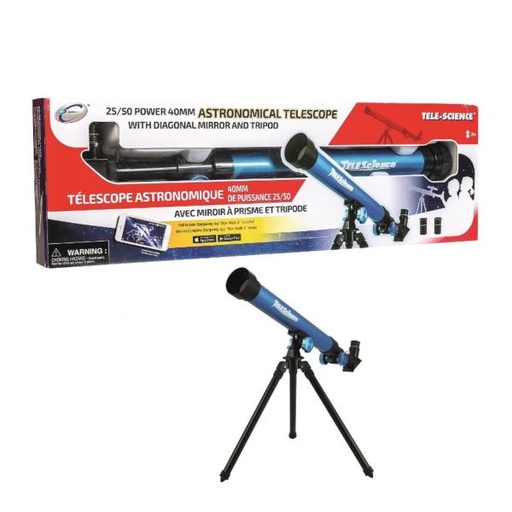 [ET23021] Telescopio Astronómico 25/50 40mm C/Tripode 8a+