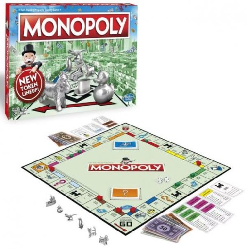 [HBC1009] Hasbro Games - Juego de Mesa Monopoly Clásico Nuevos Tokens 8a+