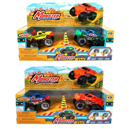 [SU30606] Vehículos Monster Truck Set de 2 6pzs 3a+ / Surtido de 2 / Se venden por separado
