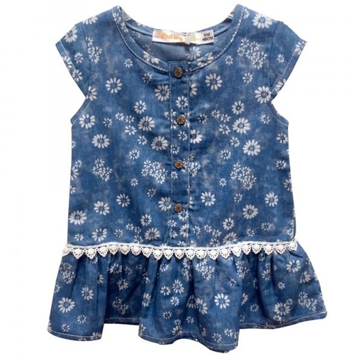 [BBL1811712M] Vestido de Flores Color Terracota 12M