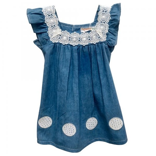 [BBL181336M] Vestido Color Terracota Para Bebé 6m