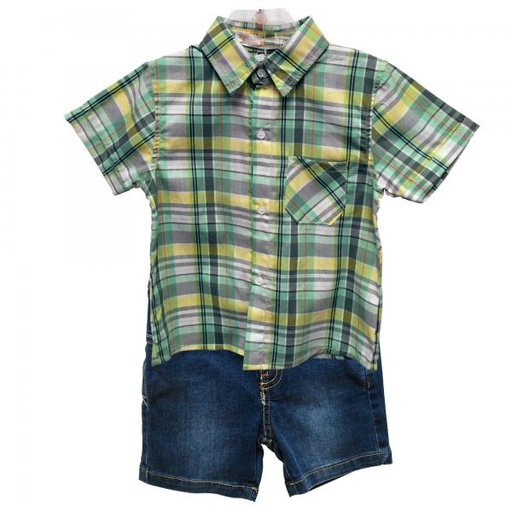 [BBL182596M] Camisa de Botones Manga Corta C/ Pantalón Corto 6m