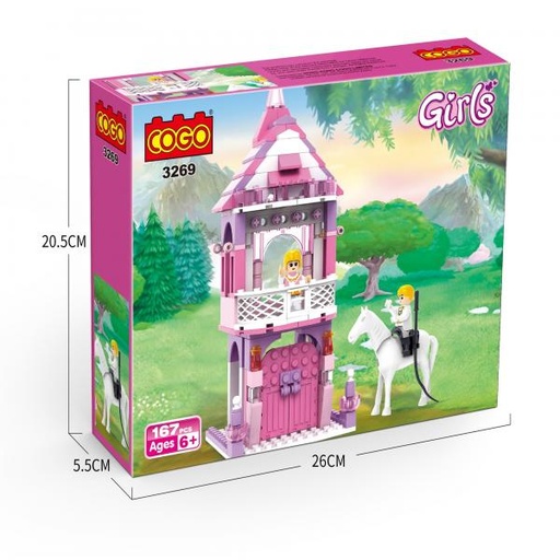[CO3269] Torre de Princesa Girls Armable 167pzs 6a+