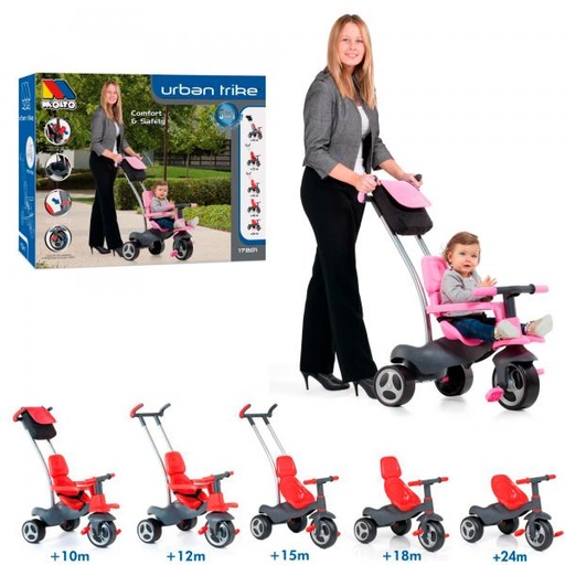 [ML17201] Triciclo Urban Trike Rosado 5en1 10m+