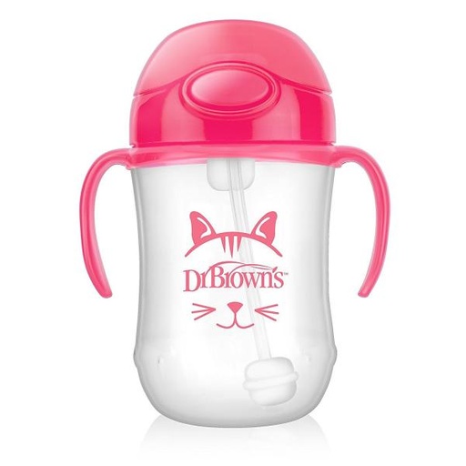[DR91011] Dr. Browns - Mi Primer Vaso Bebé Pajilla Rosa (TC91011)