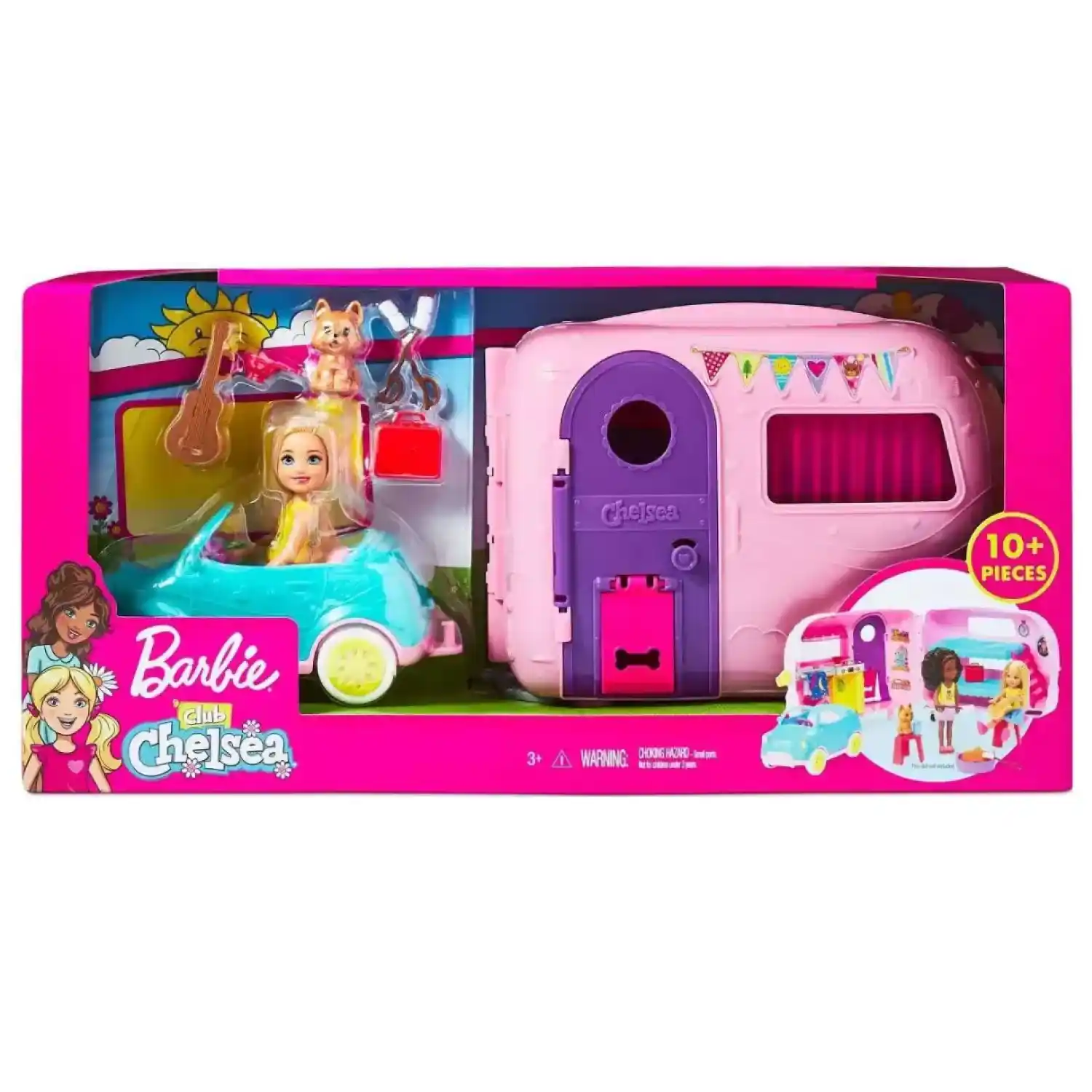 [MTFXG90] Barbie Club de Chelsea Carro y Camper 3a+