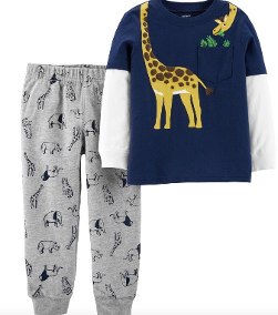 [BBL1901012M] Pijama Jirafa 2 Piezas Caja de Regalo 12m