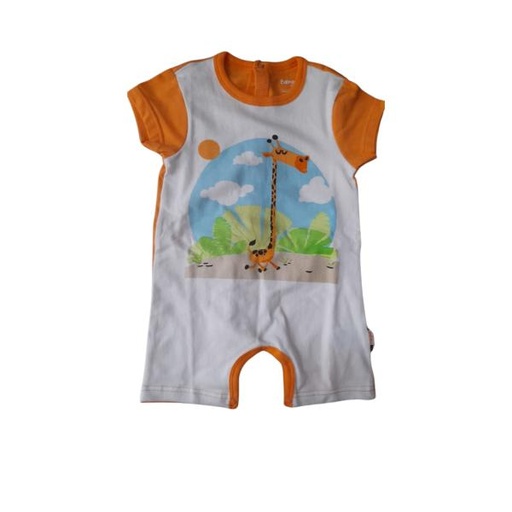 [BBL1905712M] Mameluco Corto Jirafa Anaranjado Caja de Regalo 12m