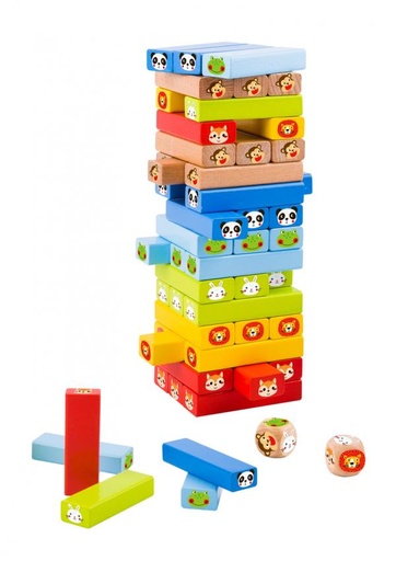 [TKTY704] Juego Torre Apilable de Animalitos 80pzs 3a+