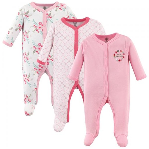 [BV33519L] Pijama Mameluco Set de 3 Flores 69m