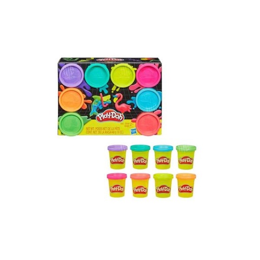 [HBE5044] Play-Doh - Plasticina Neón y Arcoíris Set/8 2a+