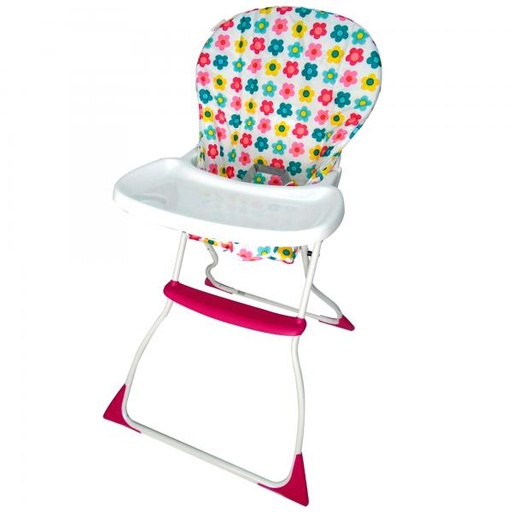 [FDAH519PF] Baby Basics Silla Alta para Comer Rosada Flores 736m 15Kg Max(434492)