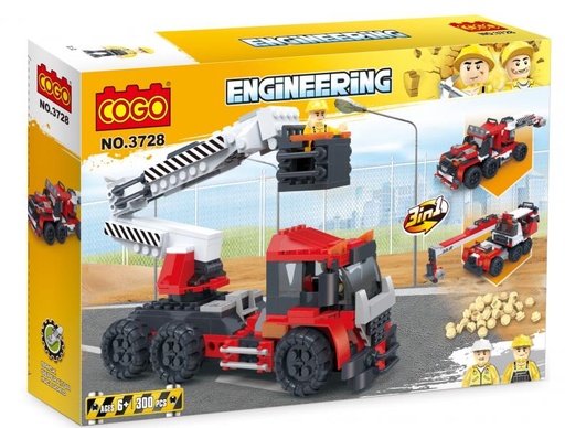 [CO3728] Vehículo Engineering Grúa 3en1 300pzs 6a+