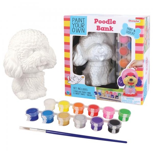 [CMDIY563] Pinta Tu Propia Alcancía de Perrito Poddle 8a+