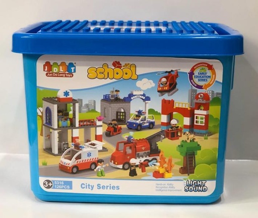 [WW5316] Balde con Bloques de Construcción City Series 126pzs 3a+