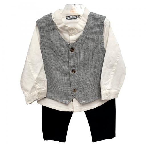 [BBL194276M] Conjunto Camisa Pantalón y Chaleco 6m