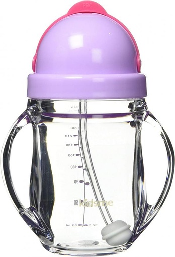 [FDKM9876LA] Baby Basics Biberón de Entrenamiento con Pajilla 8oz Morado 9m+