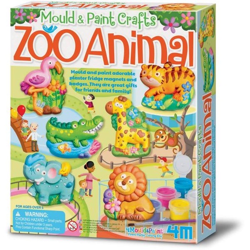 [4M4753] Animales de Zoológico de Yeso Pinta y Moldea 5a+