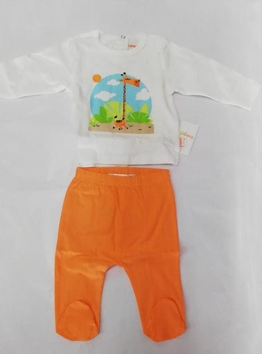 [BBL190109M] Pijama Jirafa 2 Piezas Caja de Regalo 9m