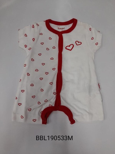 [BBL190533M] Mameluco Corto Corazones Caja de Regalo 3m