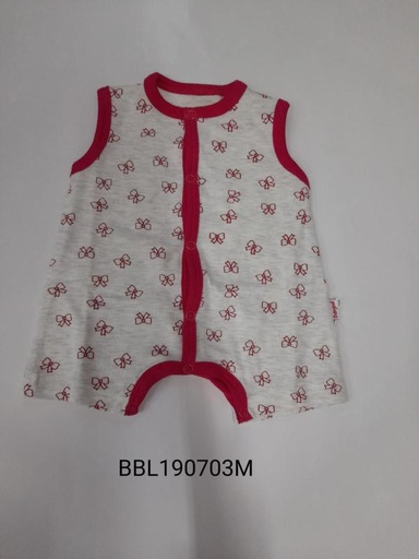 [BBL190703M] Mameluco Corto sin Mangas Lazos Caja de Regalo 3m