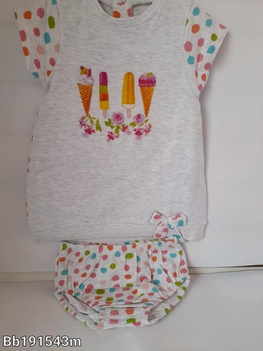 [BBL191543M] Vestido 2 Piezas Helados C/Puntitos 3m