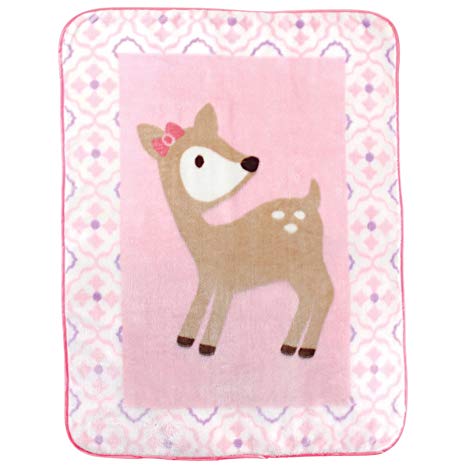 [BV45825P] Cobija Suave para Bebé Ciervo Rosado 76x91cm
