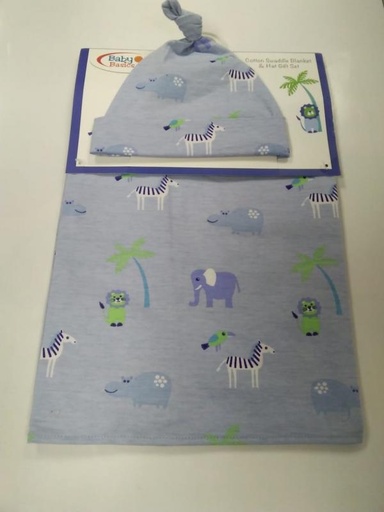[FDPR3956] Manta y Gorrito para Bebé Jungla Tropical Set de Regalo