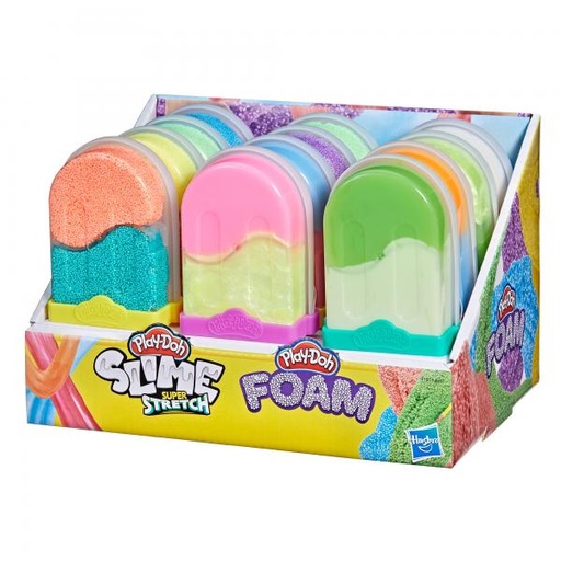[HBF1813] Play-Doh - Paletas Slime Súper Strech y Foam Surt/6 C/Uno Display/12 3a+