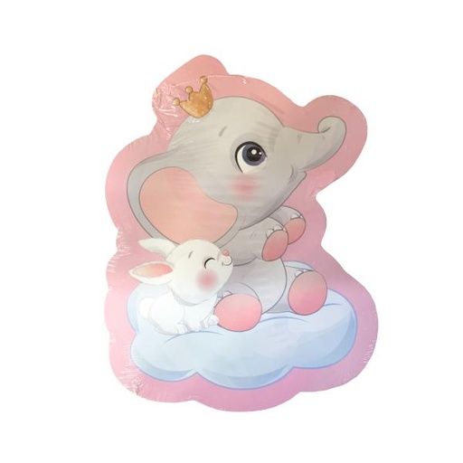 [FC62520] Repisa de Pared Elefante Rosa de Madera (COG001091)