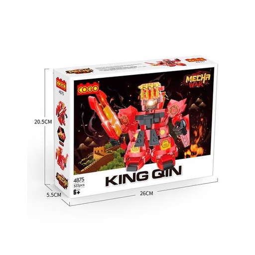 [CO4875] Cogo - Robot Guerrero Armable King Qin 322 pzs 6a+