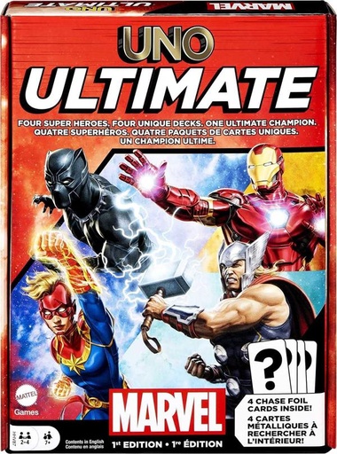 [MTHHV88] Mattel Games - Juego de Mesa Marvel Uno Ultimate 1° Edición 7a+