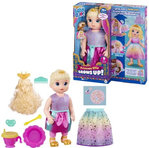 [HBF5236] Baby Alive Pincesa Ellie Crece con Poco a Poco con Accesorios 3a+