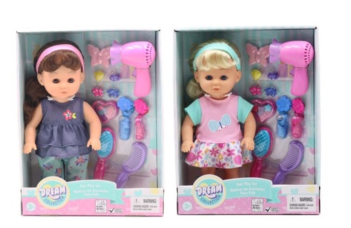 [GIG22505] Muñeca con Accesorios para el Pelo 30cm Surt/2 3a+