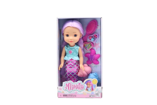 [GIG22506] Muñeca Sirena Cambia color de Cabello C/ Accesorios 3a+