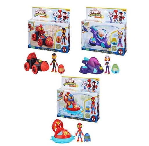 [HBF6775] Figuras con Vehiculos Marvel Spidey ande the Amazing Friends Surt/3 3a+ ( se venden por separado )