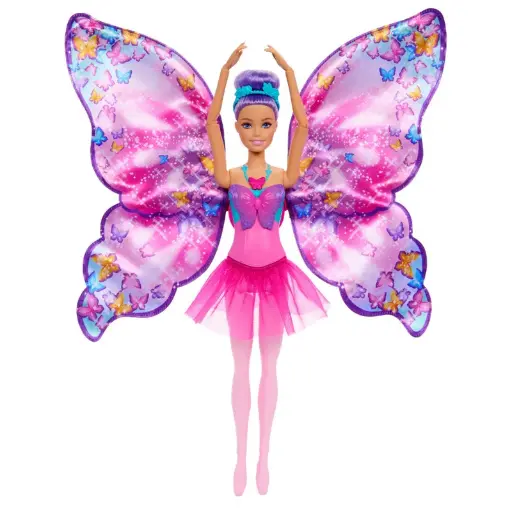 [MTHXJ10] Muñeca Barbie Mariposa Bailarina Mágica 2en1 3a+
