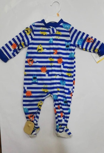 [LM05349] Pijama Mameluco Monstruos Talla:12-18-24m