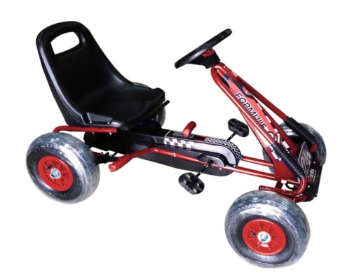 [PHA15R] Go-Kart Rojo con Llanta de Hule  3a+ 30Kg Max