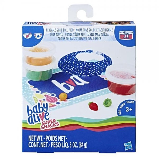 [HBC2727] Baby Alive Comida Sólida Reutilizable 3a+