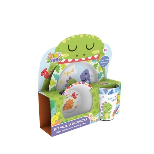 [RN12365] Set de Vajilla de 3 Pzs de Dinosaurios 2a+