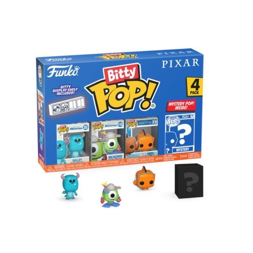 [FK75467] Set/4 Figura Funko Pop! Bitty Disney Pixar Displ/12 3a+