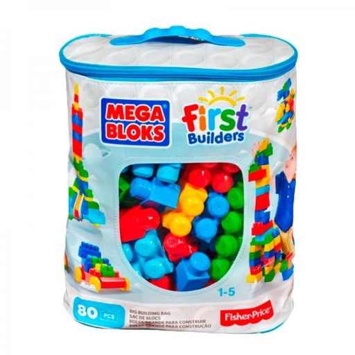 [MTDCH63] MB FB Bolsa Grande con Bloques de Construcción Azul 80 pzs 1-5a